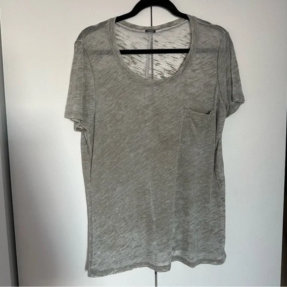 Monrow Textured Relaxed Tee - Light Grey - Picture 5 of 9